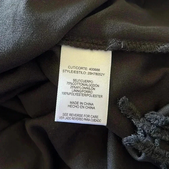 HALO Women’s Black Lace Fringe Sheer Floral Lined Boho 3/4 Sleeve Top Medium - Picture 15 of 16